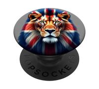 British Lion Spirit - UK Flag Wildlife Art PopSockets Adhesive PopGrip