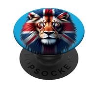 British Lion Spirit - UK Flag Wildlife Art PopSockets Adhesive PopGrip