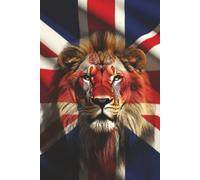 British Lion Union Jack Notebook - 200 pages 6x9 Notebook (Maroon)