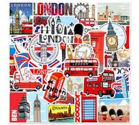 British London Aesthetic Stickers 50pcs Waterproof Graffiti Stickers Travel Vinyl Stickers Water Bottles Laptop