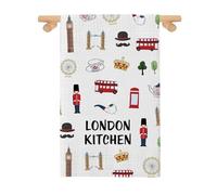 British London Kitchen Towel London Lover Towel London Souvenirs Towel London Housewarming Tea Dish Towel (LONDON KITCHEN towel 2UK)