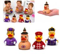 British London Rubber Duck 9cm, 1x Random Design Bath Duck Toy, Royal Guard, Queen, King or Big Ben, UK Souvenir Collectible, Christmas Stocking Filler Gift for Kids & Adults