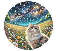 British Longhair Cat 1000 Pieces Circle Puzzle for Adults And Kids Animal Cat Jigsaw Unique Difficult Hard Challenging 1000pcs (67.5x67.5cm)