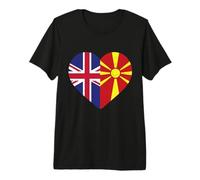 British Macedonian UK Flag Macedonian Flag Premium T-Shirt