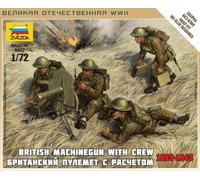 British Machine Gun with Crew Plastic Kit 1:72 Model ZVEZDA