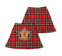 BRITISH MADE GIFTS Novelty Kilt, Royal Stewart Tartan, Red Plaid, WC 2026 Scotland Collection, No Scotland No Party Design with Sporran Badge