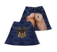 BRITISH MADE GIFTS Scotland Football Kit Sporran Novelty Kilt Design, Navy Blue with Celtic Pattern Exposed Behind, World Cup 2026 Theme (Large)