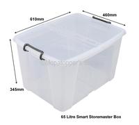 Smart Storemaster Premium Clear Plastic Storage Boxes Box & Lids Choice 12 Sizes