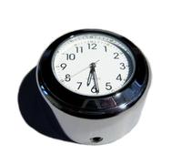 British Made Smooth Enfield Billet Stem Nut Cover with Clock (White Face)