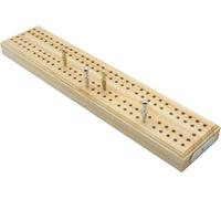 British Made Wooden Cribbage Board with Peg Storage - 24cm (9") Supplied with 4 Metal Pegs