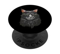 British Maine Coon Cat Kitty Cat Lover Pet Owner Portrait PopSockets Adhesive PopGrip