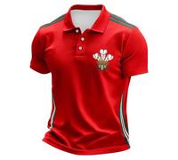British Mens Polo Shirt Short Sleeve Summer Regular Fit UK Union Jack Flag Print Great Britain Bunting Style Button Down Collared T Shirt for Golf Daily Casual Holiday Travel Plus Size
