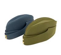 British Military 1940s Side Cap WW2 King’s Crown | Army & RAF Style Garrison Cap | Vintage WWII Military Hat for Reenactment, Costume & Historical Collectors | Navy Blue or Olive Green