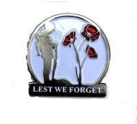 British Military Lest We Forget Pin Badge | Remembrance Poppy Style Enamel Badge, Army Memorial Metal Pin, Veteran Tribute Badge, Lapel Pin Gift, Various Designs