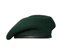 British Military Style Wool Beret for Men and Women - Leather Band Army Beret Hat, Classic Solid Color Uniform Beret for Cosplay, Daily Wear and Outdoor Activities