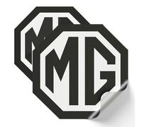 British Motor Heritage MG Badge Sticker Black & White Classic Car Vinyl Decal MG Official Licensed Product (50mm)