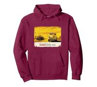 British Motor Morris Minor Pullover Hoodie, Adult Unisex, Burgundy, Large