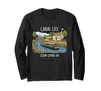 British Narrowboat Canal Life Lover Tee - UK Waterway Long Sleeve T-Shirt
