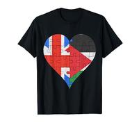 British Palestinian Flag Heart T-Shirt
