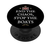 BRITISH PATRIOT PRIDE SUPPORTER GREAT BRITAIN END THE CHAOS PopSockets Adhesive PopGrip