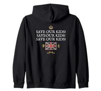 BRITISH PATRIOTS PROTECT SAVE OUR KIDS ENGLAND UNION JACK Zip Hoodie