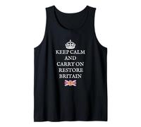 British Patriots UK Proud Keep Calm Carry ON Restore Britain Tank Top