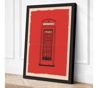 British Phone Booth Canvas Wall Art Print 24x16 Inch