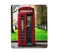 British Phone Booth Print Small Desk Pad,Rubber Base with Precision Stitched Edges,Perfect for Office,Gaming