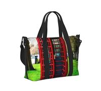 British Phone Booth Print Travel Hand Bag Women Lightweight Tote Foldable Daily Weekend Trips Gym Vacation