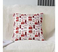 British Pillow Cases Cushion Covers 45x45cm Set of 2 Soft London Urban Throw Pillow Covers for Kids Decor Red Bus Decorative Throw Pillowcases England Flag Cushion Cases Retro Telephone Booth