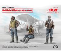 British Pilots (1939-1945) (3 Figures) (100% New Molds) 1:32 Plastic Model Kit