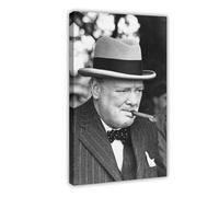 British Prime Minister Winston Churchill Vintage Canvas Poster Wall Art Decor Print Picture Paintings for Living Room Bedroom Decoration 24x36inch(60x90cm)