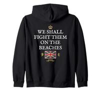 BRITISH PROUD PATRIOT SUPPORT FIGHT THEM ON THE BEACHES UK Zip Hoodie