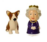 British Queen and Corgi Salt and Pepper Shakers Set of 2