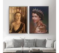 British Queen Elizabeth II Wink Posters And Prints Portrait Wall Art Elizabeth II Canvas Painting Pictures For Living Room Decor 40x60cmx2 No Frame