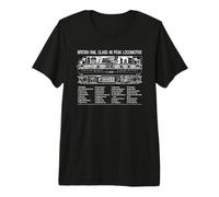 British Rail Class 46 Peak Locomotive Cutaway Diagram Premium T-Shirt