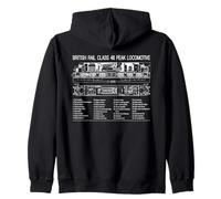 British Rail Class 46 Peak Locomotive Cutaway Diagram Zip Hoodie