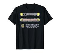 British Rail Class 47 Brush Type 4 Locomotive Blueprint T-Shirt, Men, Black, 3X-Large
