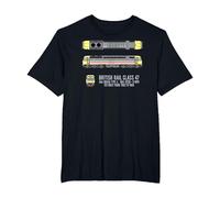 British Rail Class 47 Brush Type 4 Locomotive Blueprint T-Shirt, Men's Big and Tall, Black, 2X Tall