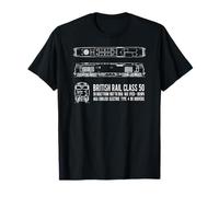British Rail Class 50 Locomotive Train Blueprints T-Shirt