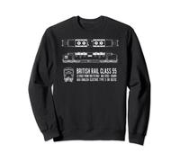 British Rail Class 55 Deltic Locomotive Train Blueprint Sweatshirt