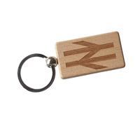 British Rail Double Arrow Logo Keyring Gift Engraved Wooden Key Fob Fun Novelty Nice Train Railway Enthusiast Present