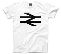 British Rail Logo Football Matchday Crew T-Shirt Footie Firm Trainspotter Rail Enthusiast - Mens Unisex T-Shirt - M White