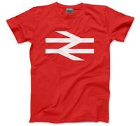 British Rail Logo Football Matchday Crew T-Shirt Trainspotter - Mens Unisex T-Shirt - Vintage British Rail Logo Subway Army Football Away Days Soccer Crew Match Day Trains Train Trainspotter M red