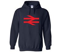 BRITISH RAIL Logo Retro We're Getting there! Arrows Heavy Cotton Blend Hoodie Sizes Small - XXL