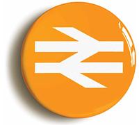 BRITISH RAIL RAILWAYS RETRO ORANGE LOGO BADGE BUTTON PIN (1inch/25mm diameter)