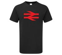 British Rail T Shirt as worn by Damon Albarn. Navy Tee with Red logo Retro Train