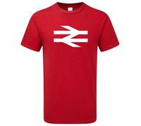 British Rail T Shirt as worn by Damon Albarn. Navy Tee with Red logo Retro Train