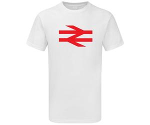 British Rail T Shirt as worn by Damon Albarn. Navy Tee with Red logo Retro Train