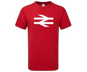 British Rail T Shirt as worn by Damon Albarn. Navy Tee with Red logo Retro Train